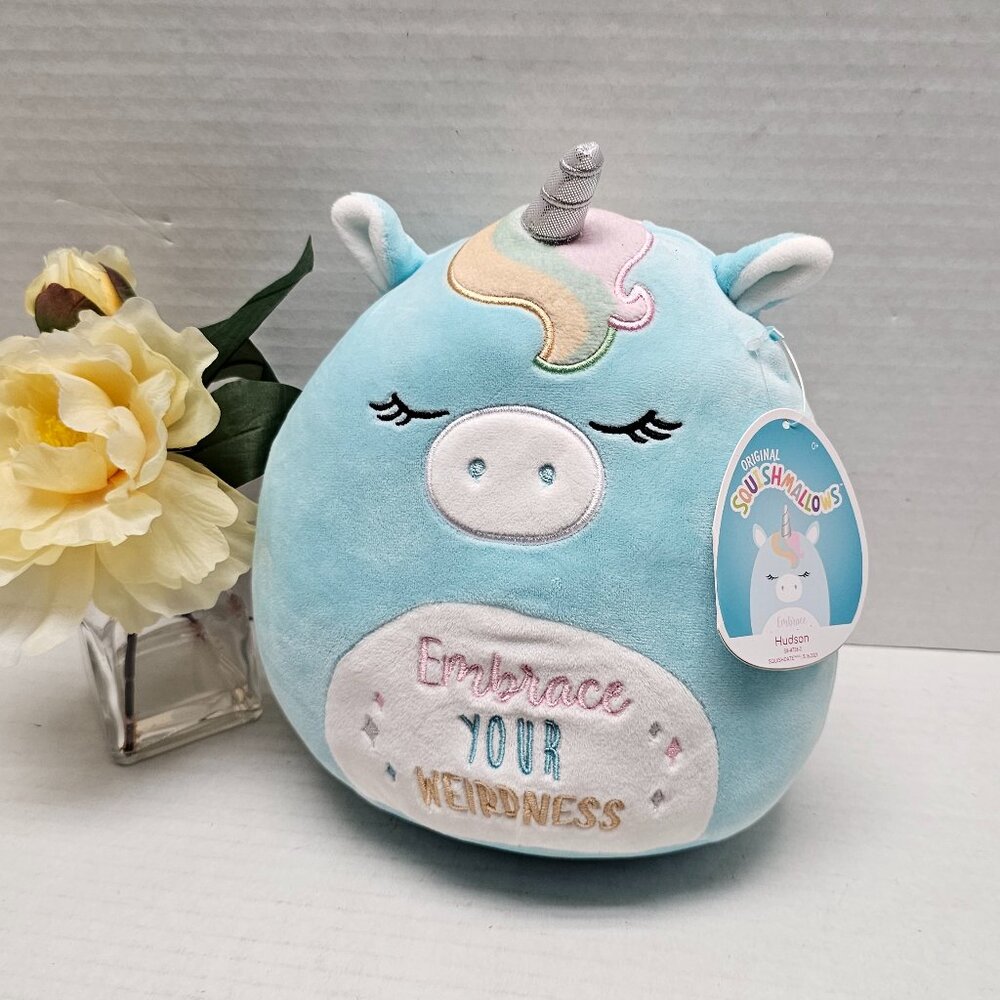 New Squishmallows Kellytoy Plush Hudson The Unicorn Embrace Your Weirdness 8"